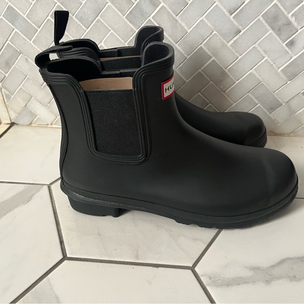 Hunter Black Short Chelsea Rain Boots